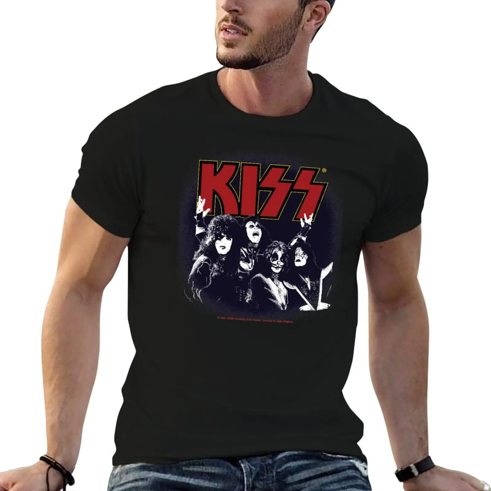 

KISS Destroyer Costumes T-Shirt black cotton t-shirt plain for man package anime tshirt T-Shirt