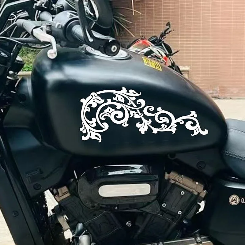 

2pcs Classical Totem Motorcycle Stickers Scratch Covering Motorbike Accessories Fuel Tank Decoration Self-adhesive Vinyl Decals