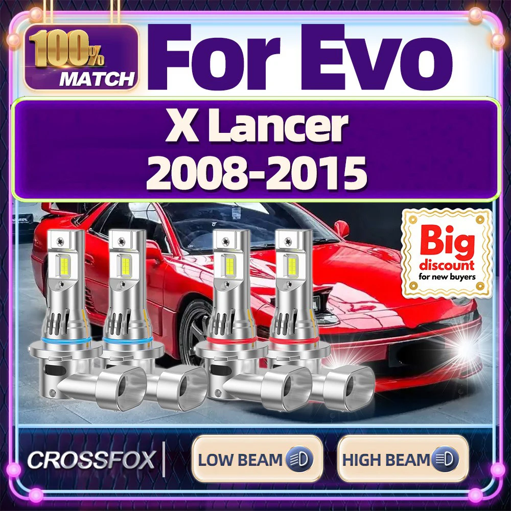 

CROSSFOX【Для Evo X Lancer 2008-2015】Лампа дальнего ближнего света Turbo Canbus Автомобильные светодиодные лампы для фар Ультра яркие обновленные ампулы для фар