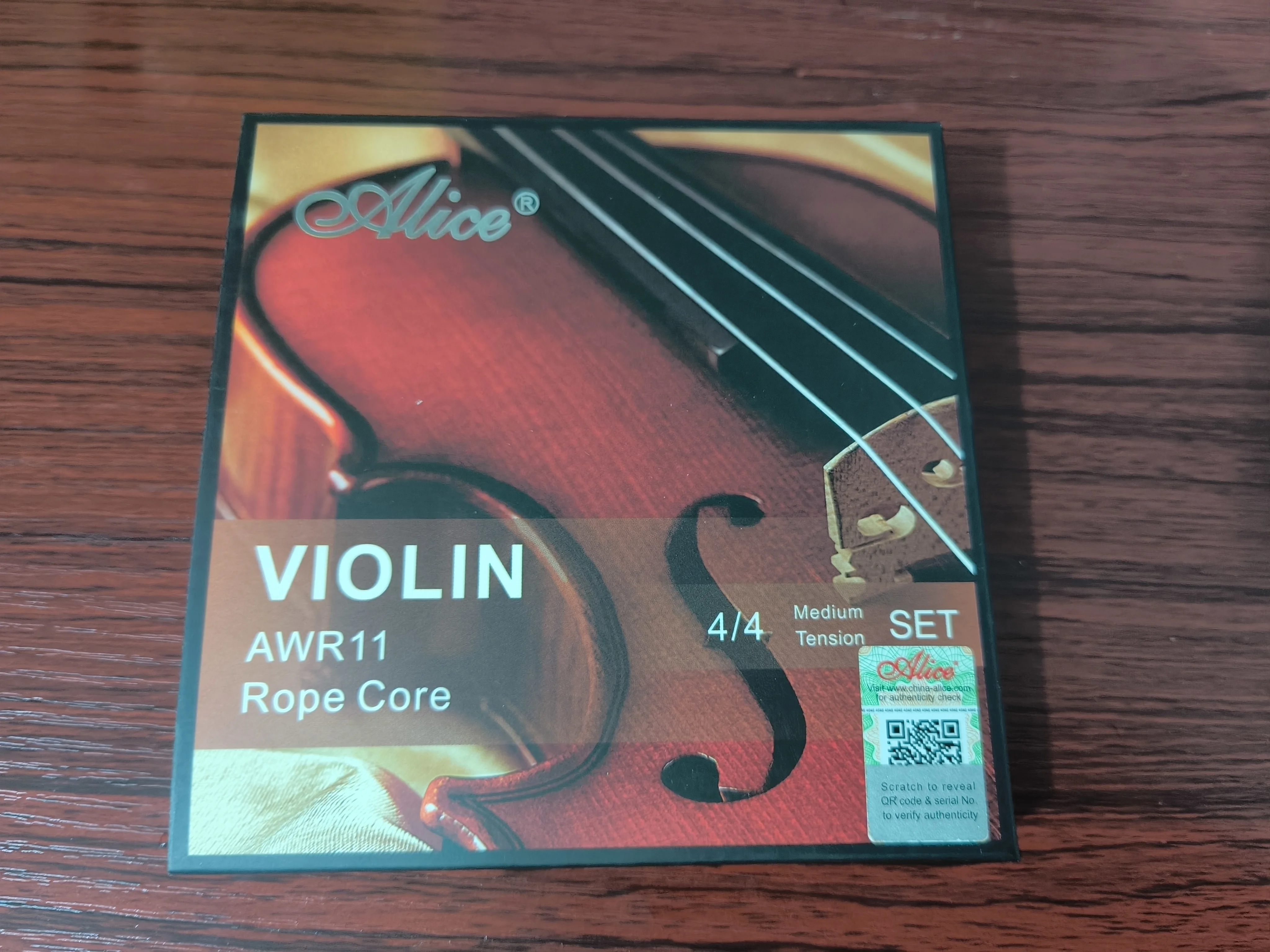 High Quality Alice Violin String Rope Core Formulated for Excellence 4/4 Meddium Tension Set AWR11 Violin Strings