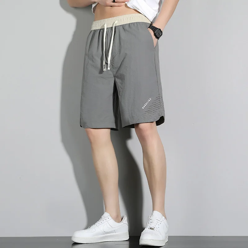 Ice Silk Men's Shorts Plus Size 8XL Quick Dry Sport Casual Thin Beach Pants Summer Versatile Lightweight Comfortable Beachwear