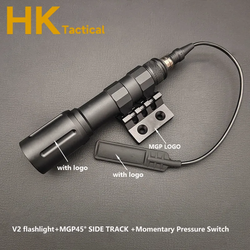 Sotac V2 Metal Flashlight 1300LM Scout Light with Pressure Switch Tactical Hunting Airsoft Flashlight Weapon Light