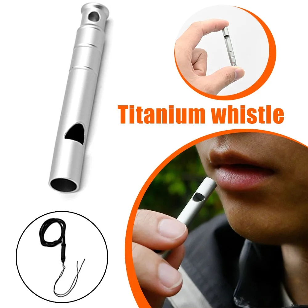 صفارة إنقاذ من سبائك التيتانيوم عالية التردد للتخييم والمشي لمسافات طويلة في الهواء الطلق مناسبة للتدريب العسكري. #1