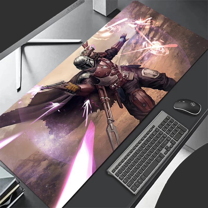 

S-star Wars The Mandalorians Gaming Mousepad Anime Mouse Mat Office Gamer Computer Mouse Pad HD Print Desk Mat PC Large Mousepad