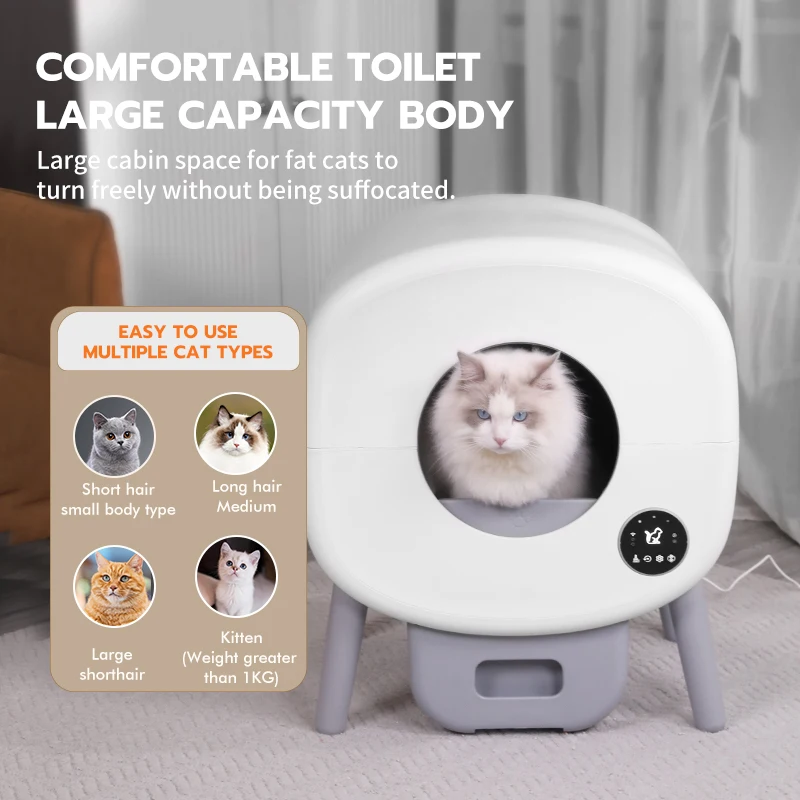 2024 Pet Supplier New Automatic Cat  Box App Control Smart Self-Cleaning  Box Cat Toilet Sandbox Cat Products