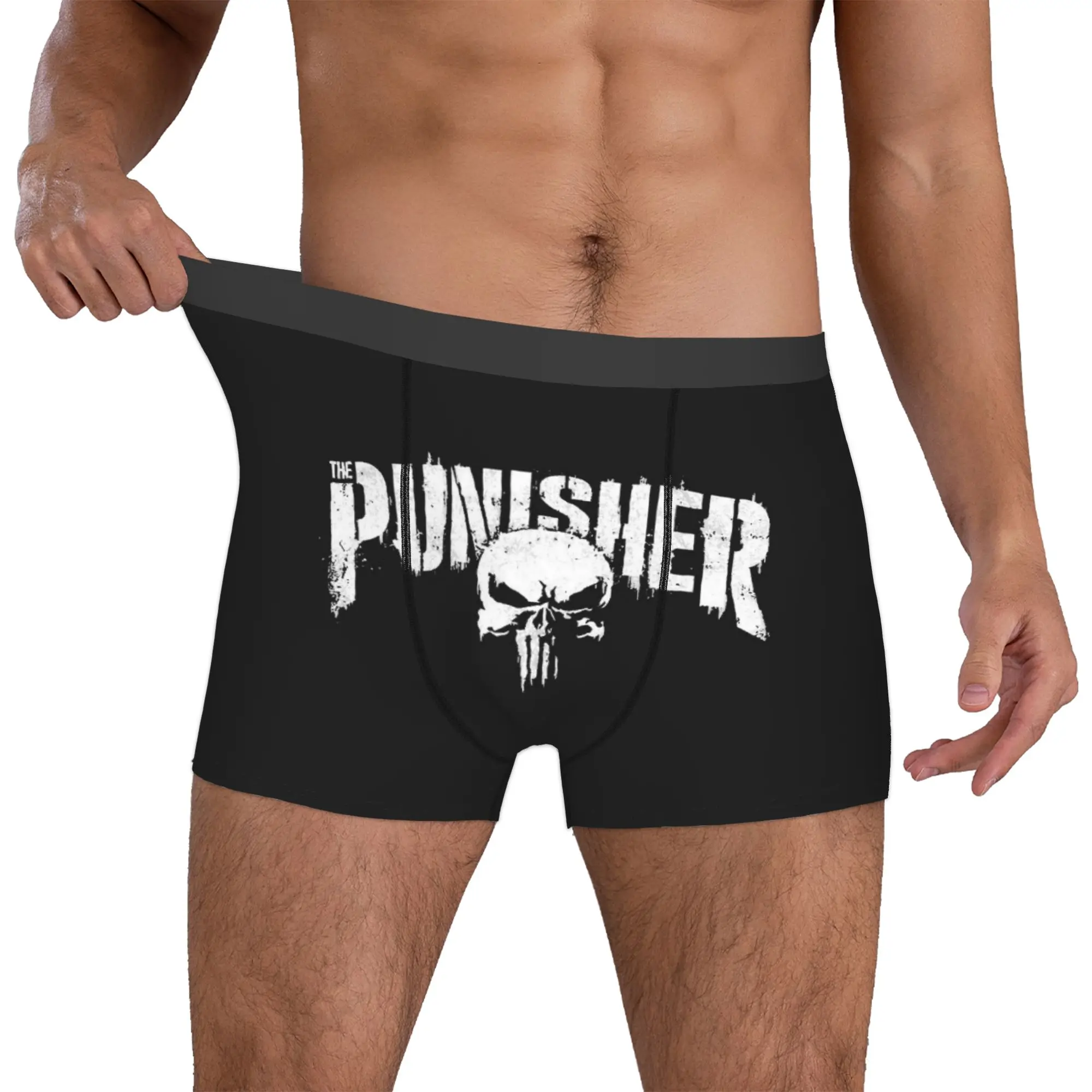 

Customized P-Punisheres Boxer Shorts For Homme 3D Printed Superhero Underwear Panties Briefs Soft Underpants