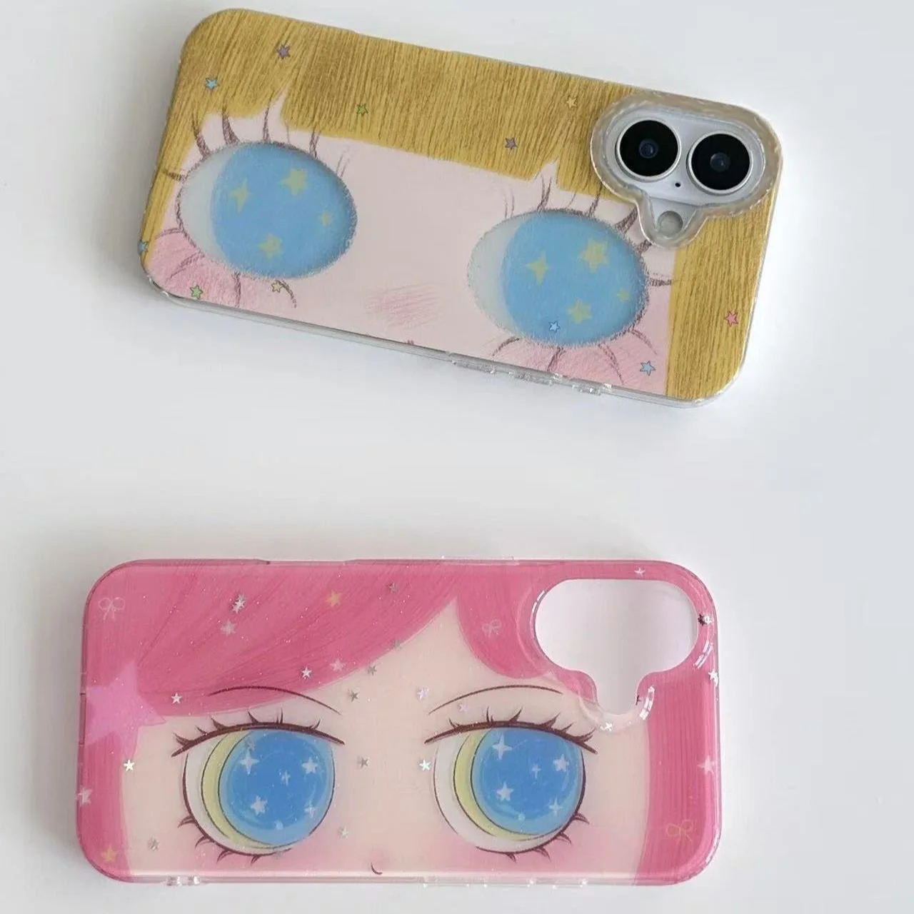 Kawaii لطيف أسود عيون كبيرة كول آيفون حافظة مناسبة آيفون 11 12 13 14 15 16 برو ماكس زائد غطاء الهاتف المضادة للسقوط ﻿ ﻿