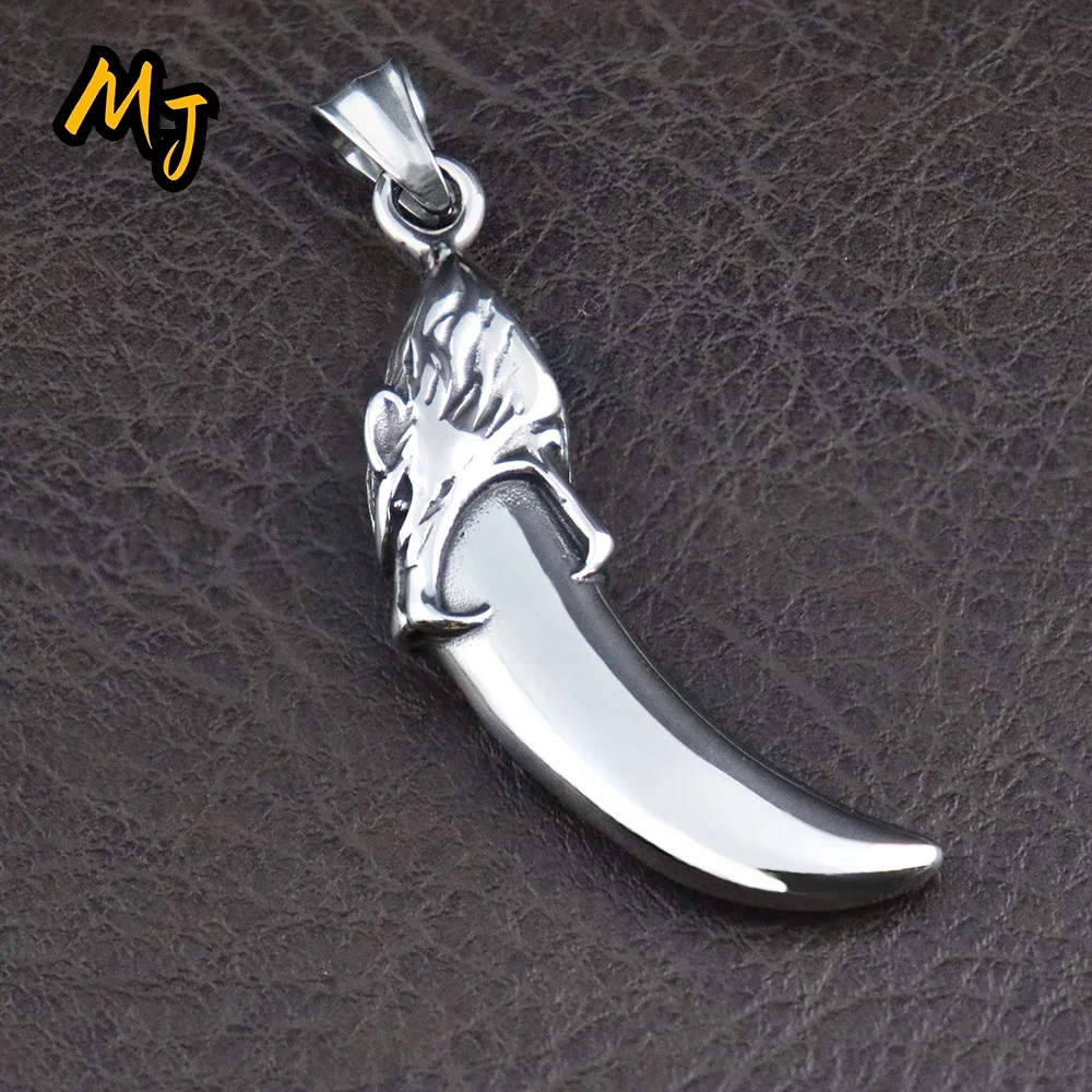 

Vintage Viking Wolf Tooth Socket Pendant Men Punk Domineering Stainless Steel Animal Necklace Nordic Amulet Jewelry Dropshipping