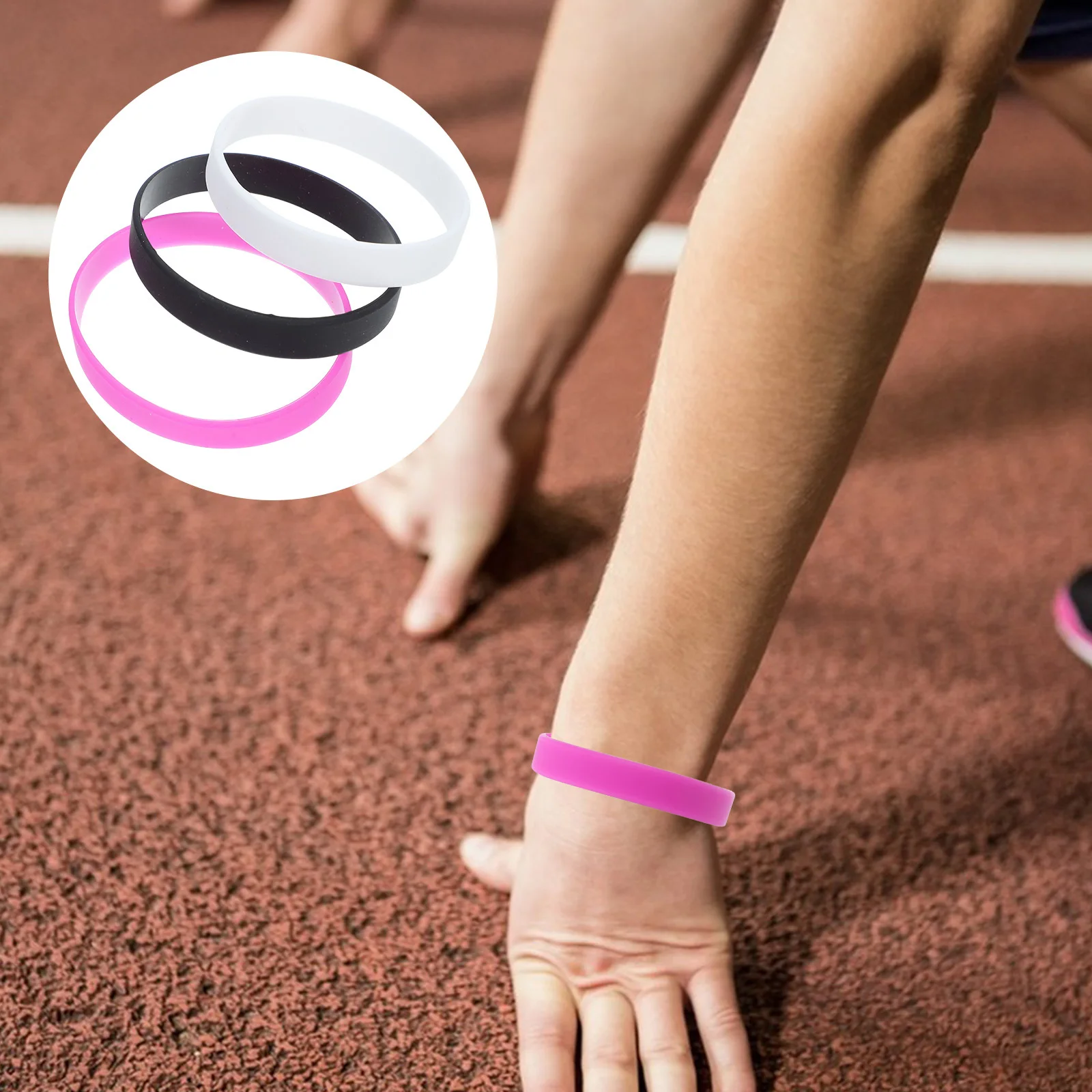 

3pcs Silicone Wristbands Unisex Elastic For Sports Party Event Festival Daily Wear Christmas Wedding Kindergarten Bulk Diy