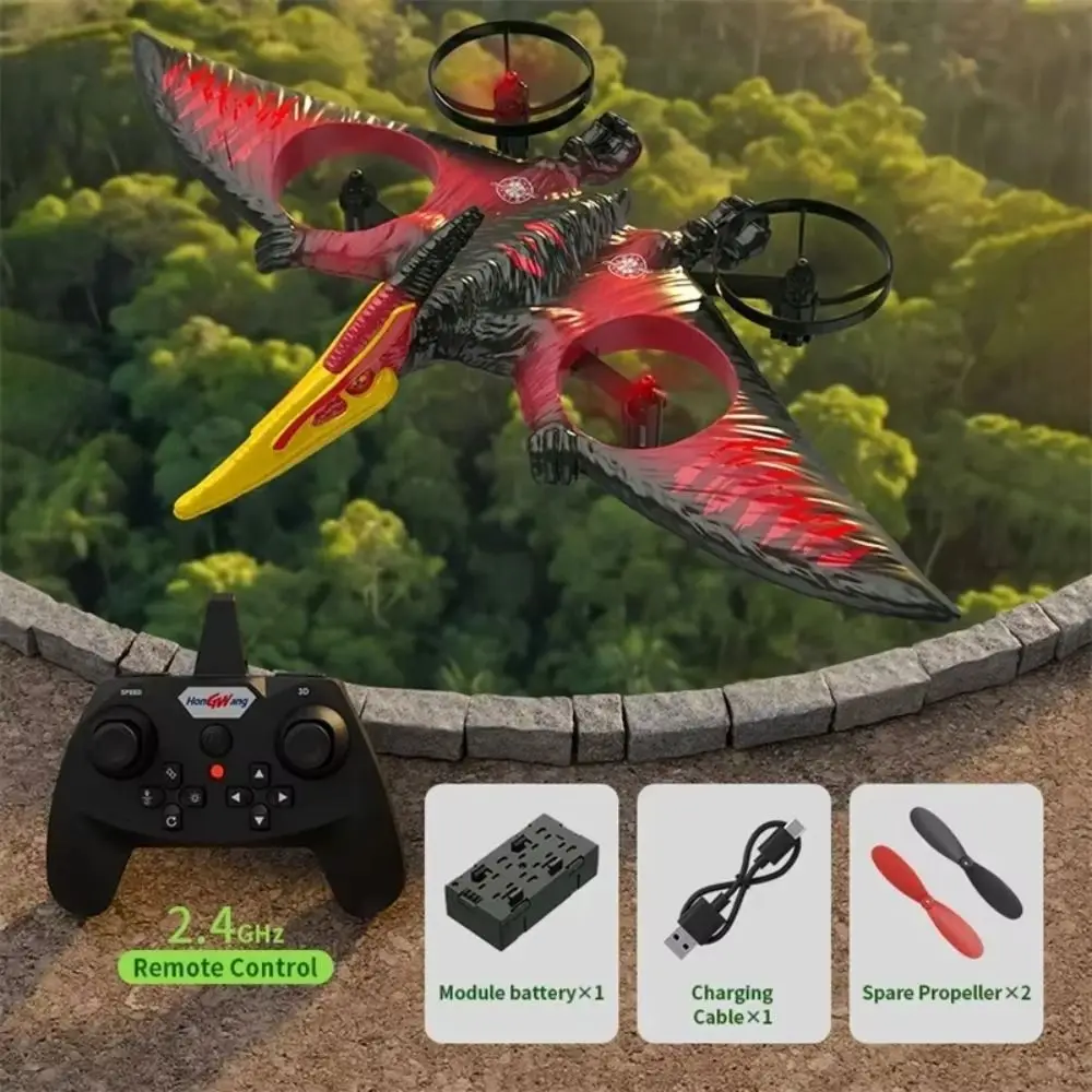 EPP Foam RC Dinosaur Aircraft Glider Toy RC Drones Rechargeable Pterosaur RC Flying Toys Gravity Sensing with Light