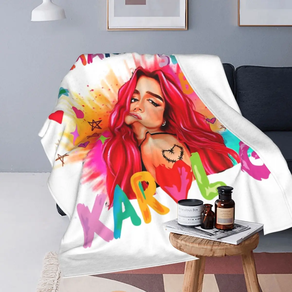 Karol G Bichota Music Singer Blanket Flannel Textile Decor Portable Super Soft Throw Blankets for Home Outdoor Plush Thin Quilt