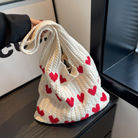Summer Casual Woven Designer Knitted Handbags Female Shopper Totes Large Capacity Women's Shoulder Bag