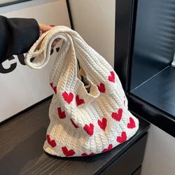 Summer Casual Woven Designer Knitted Handbags Female Shopper Totes Large Capacity Women's Shoulder Bag