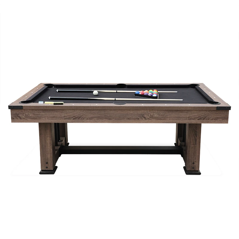 Hot Sale Classic Style 7FT Roma Pool Table Plastic Pockets MDF Frame Velvet/wool Surface 3 1 Multifunctional Billiard Table