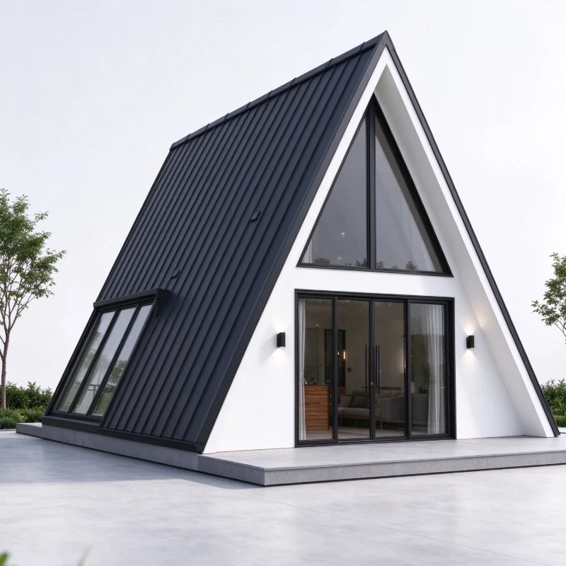 Prefab Triangle A-Frame Wooden Home Kit, Modern Holiday Cottage, Suitable for Glamping Site, Resort Rental, Backyard Guest House