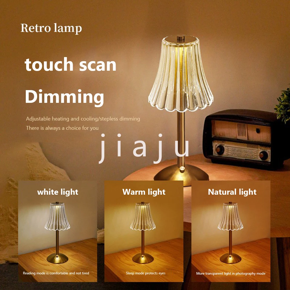 

Acrylic Desk Lamp Rechargeable Touch Control Decorative Night Lights Adjustable Dimmable Cordless for Home Furnishing Decoration