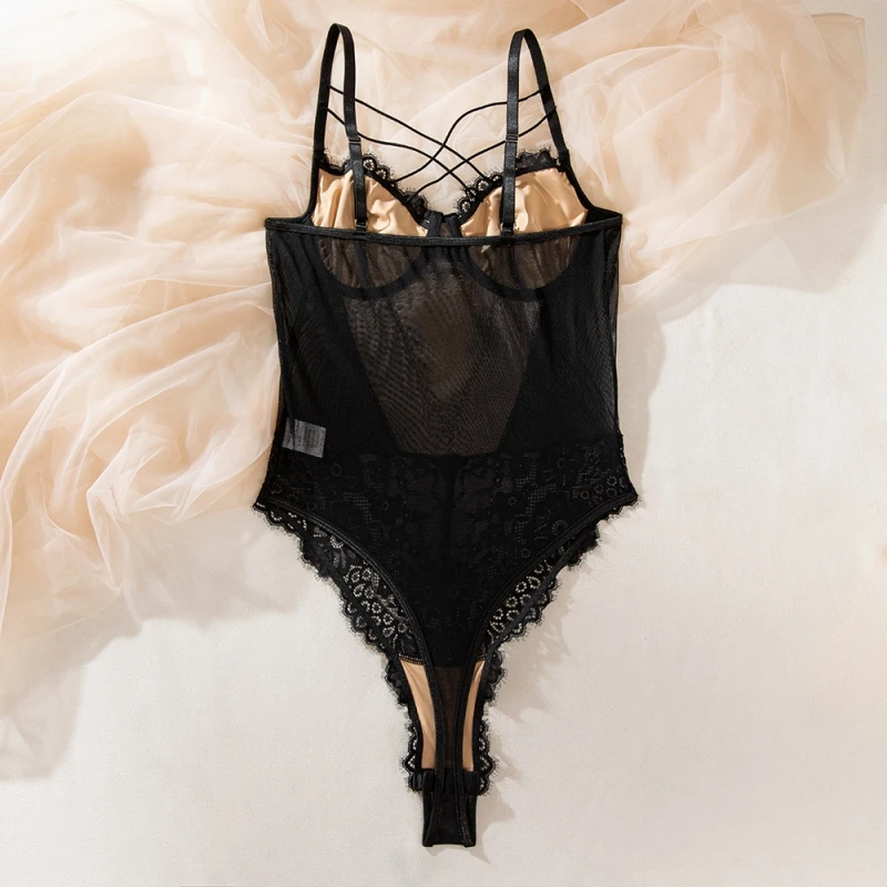 

Bikini Strap Lace Steel Ring Comfortable Elastic Sexy Jumpsuit Outer Wear Sexy Lingerie Suit