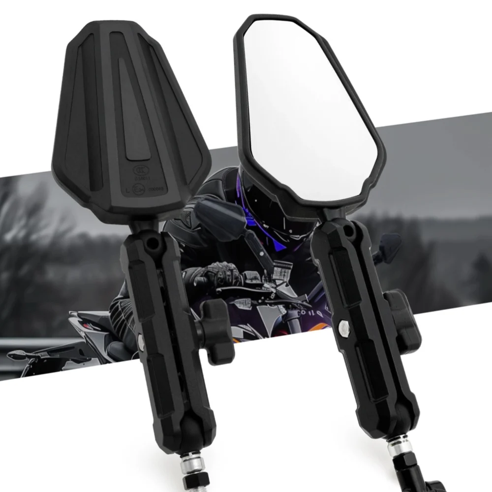 

Adjustable Rearview Mirror Folding Mirrors Universal Motorcycle Accessories Folding Off Road Adventure Wide View Side Mirrors