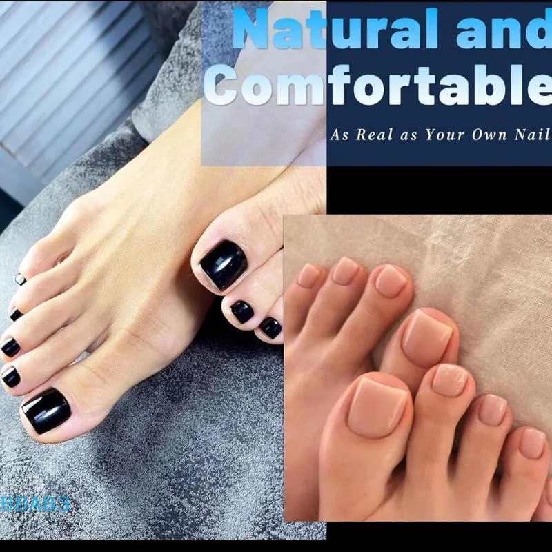【B】120/240 قطعة أطراف أظافر وهمية شفافة نصف غطاء لأظافر القدم للباديكير المربعة اضغط على أظافر القدم للنساء لصالونات الأظافر DIY #5