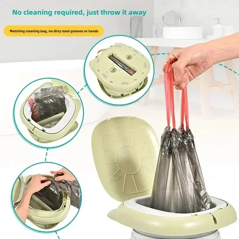 Kids Foldable Training Potty Portable Sealed Odor‑Proof Travel Toilet Leak‑Proof Baby Urinal for Car Outdoor Camping Use view 6
