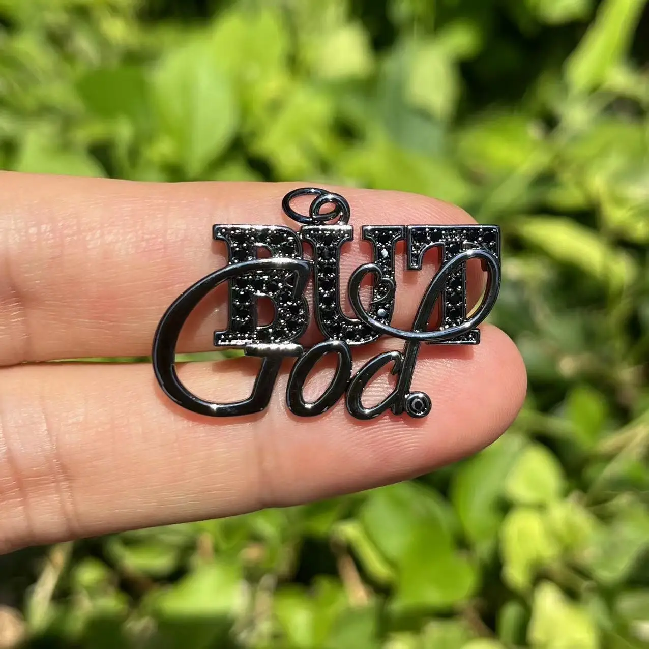 5pcs Zirconia Pave Religious But God Charms Boutique Accessory for Custom Bracelets Making