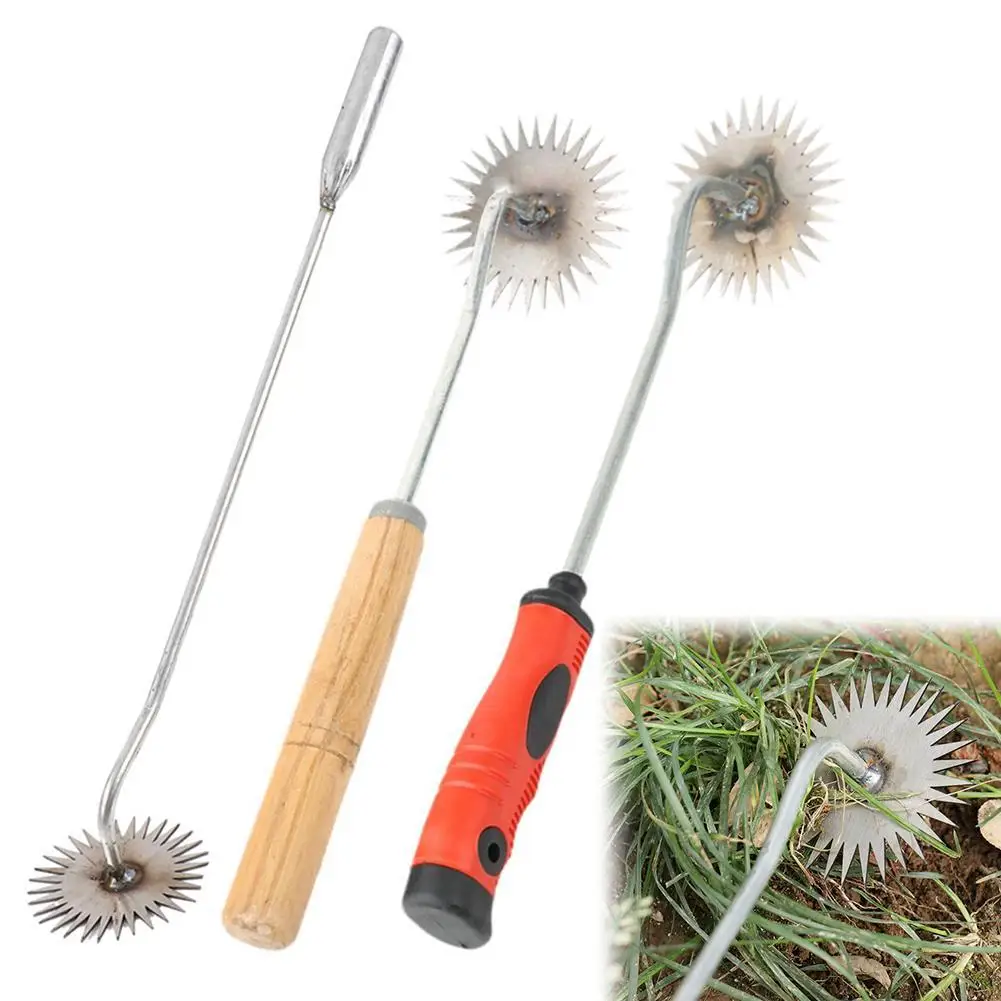 Herramienta Manual para quitar malas hierbas para césped y jardín, dientes con forma de flor de sol, deshierbe Manual forjado de acero al manganeso de doble uso