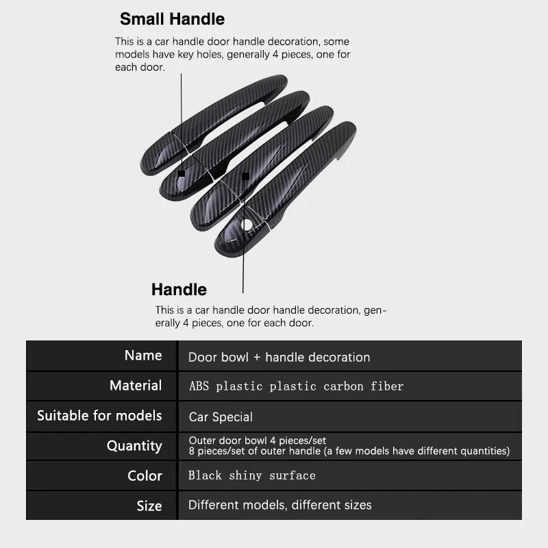 for Toyota Hilux Revo Rocco AN110 AN120 AN130 2016~2023 Accessories Carbon Fiber Car Door Handle Cover Stickers 2018 2019 2022