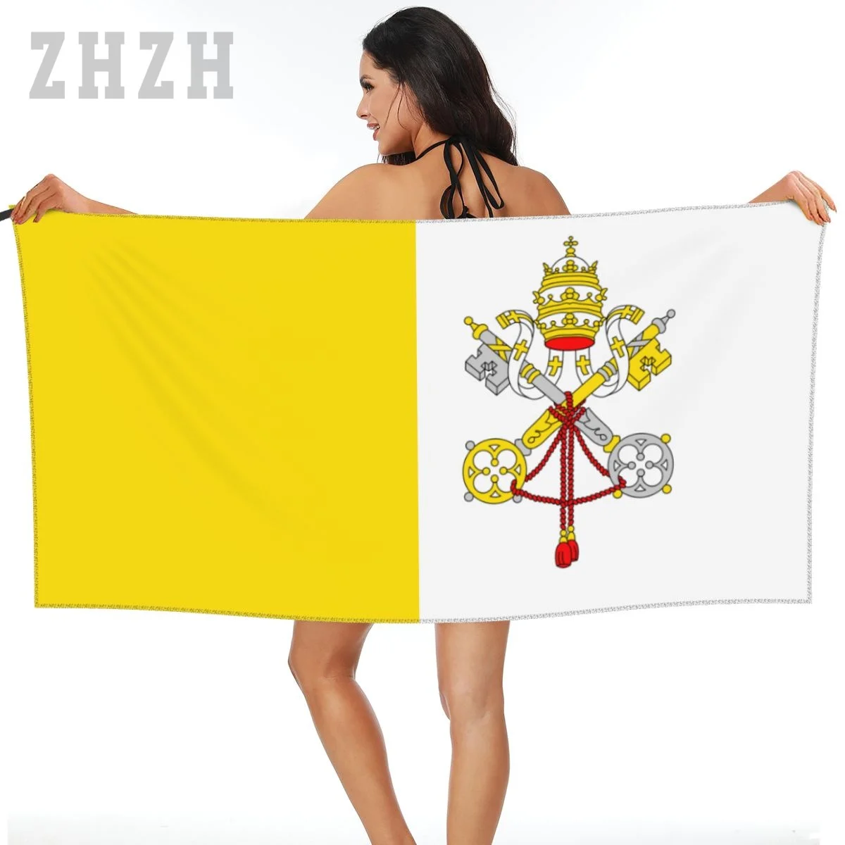 

More Design Vatican City Emblem Bath Towel Quick dry Microfiber Absorbing Soft Water Breathable Beach Swimming Bathroom