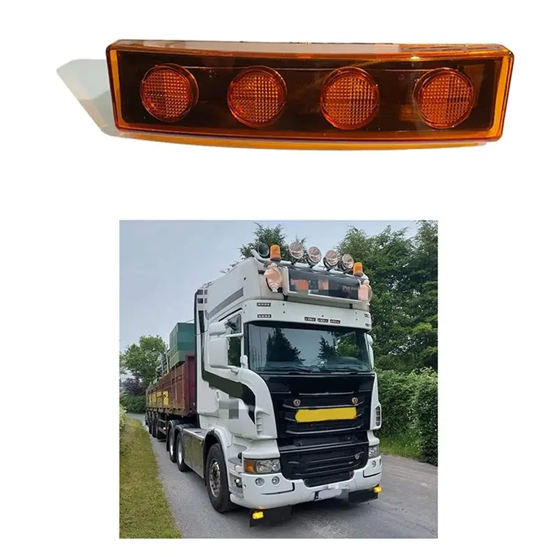 AEA6-1Pcs 24V LED Sunvisor Lamp مصباح إشارة أضواء علوية لسلسلة شاحنات سكانيا 1798980 1910437 أصفر