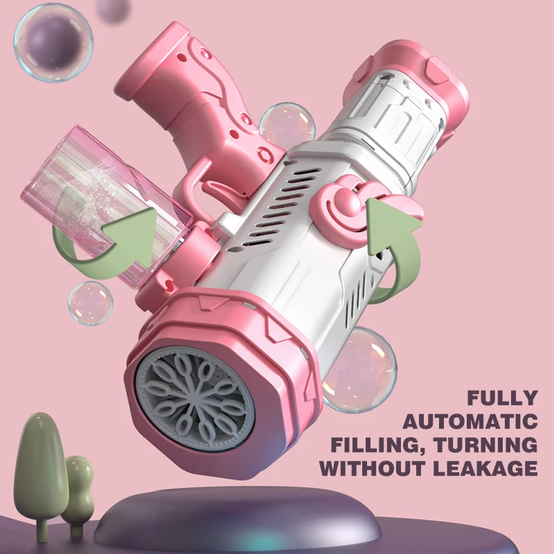 Pistolet à bulles d'ange à 32 trous, pistolet à bulles de savon électrique, Machine à bulles automatique, souffleur, jouets de fête de mariage, cadeau pour enfants