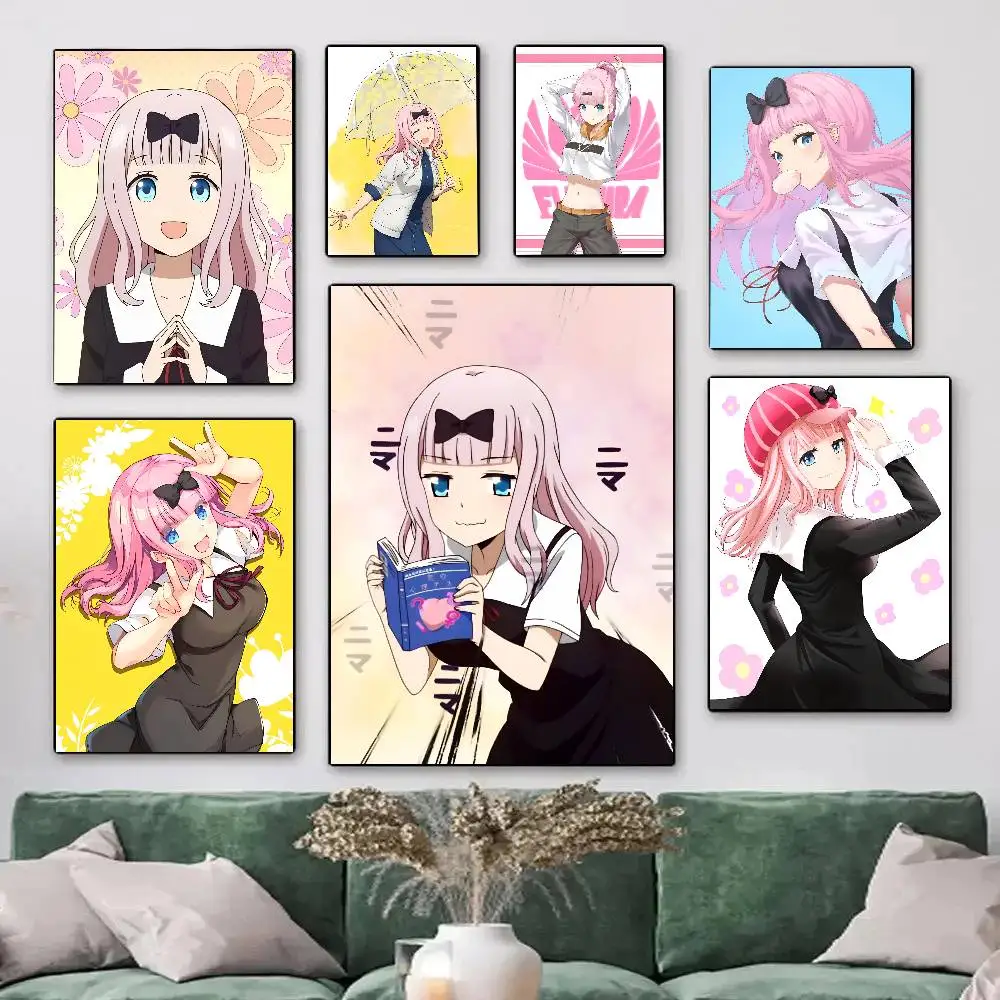 Anime K-Kaguya-sama Love Is W-War Fujiwara Chika Posters HD Print Vintage Wall Art Decor for Home Study Room
