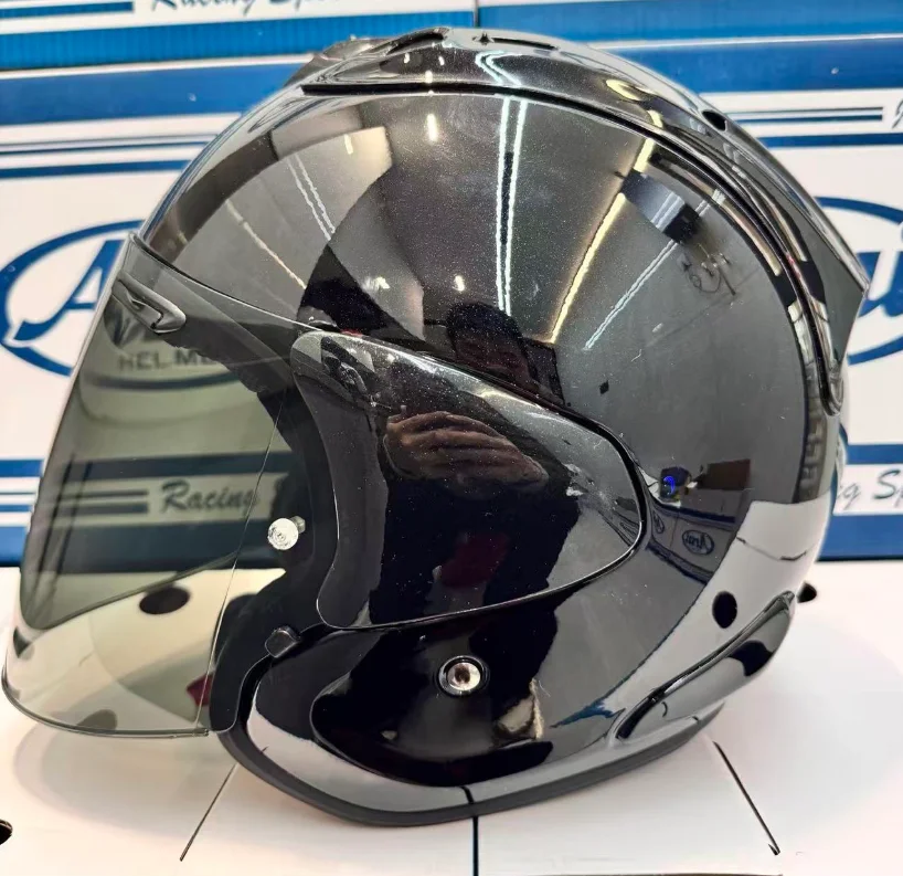 Open Face Motorcycle helmet vz ram 3/4 hlemet glossy black    helmet Riding Motocross Racing Motobike Helmet