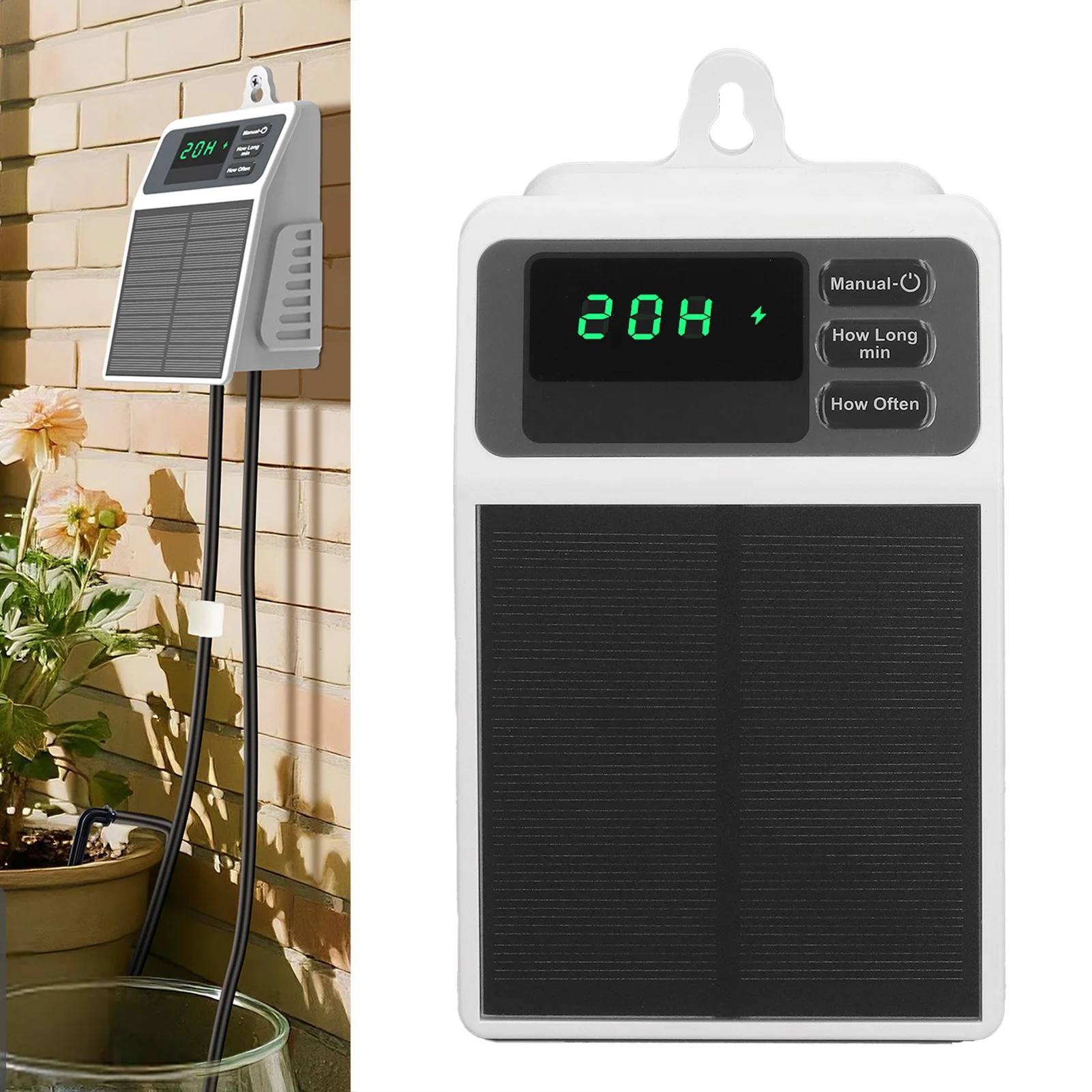 

Солнечная автоматическая система капельного полива IPX5, водонепроницаемая, 35 фунтов на кв. дюйм, 630 мл/мин, умная система полива для сада, улицы и дома