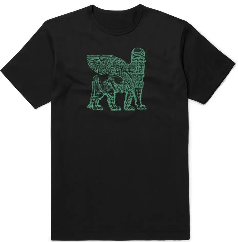 

Lammasu Assyrian Sphinx Ancient Historical Artifact Art T-Shirt. Summer Cotton O-Neck Short Sleeve Mens T Shirt New S-3XL