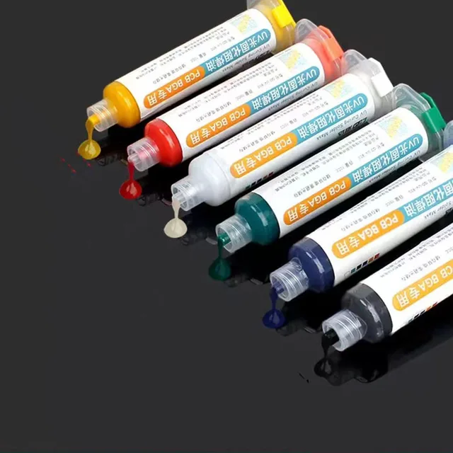 1 szt. 10ML zielona maska lutownicza UV BGA PCB farba zapobiegająca korozji łuki pasta lutownicza topnik PCB UV światłoczułe atramenty
