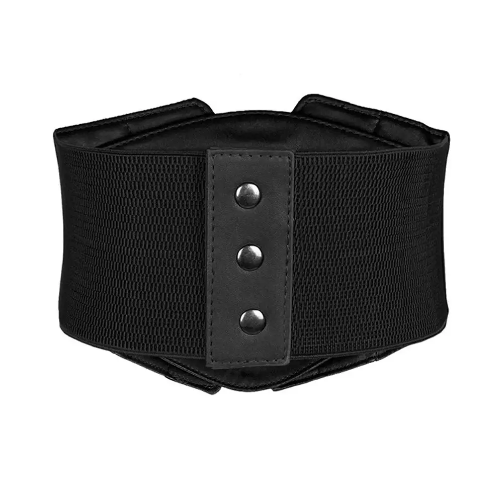 Elastic Corset Lace-Up Bandage Female Shaping Girdle Pu Leather Slimming Body Belt High Waist Belt Women Cummerbund Wide Belt