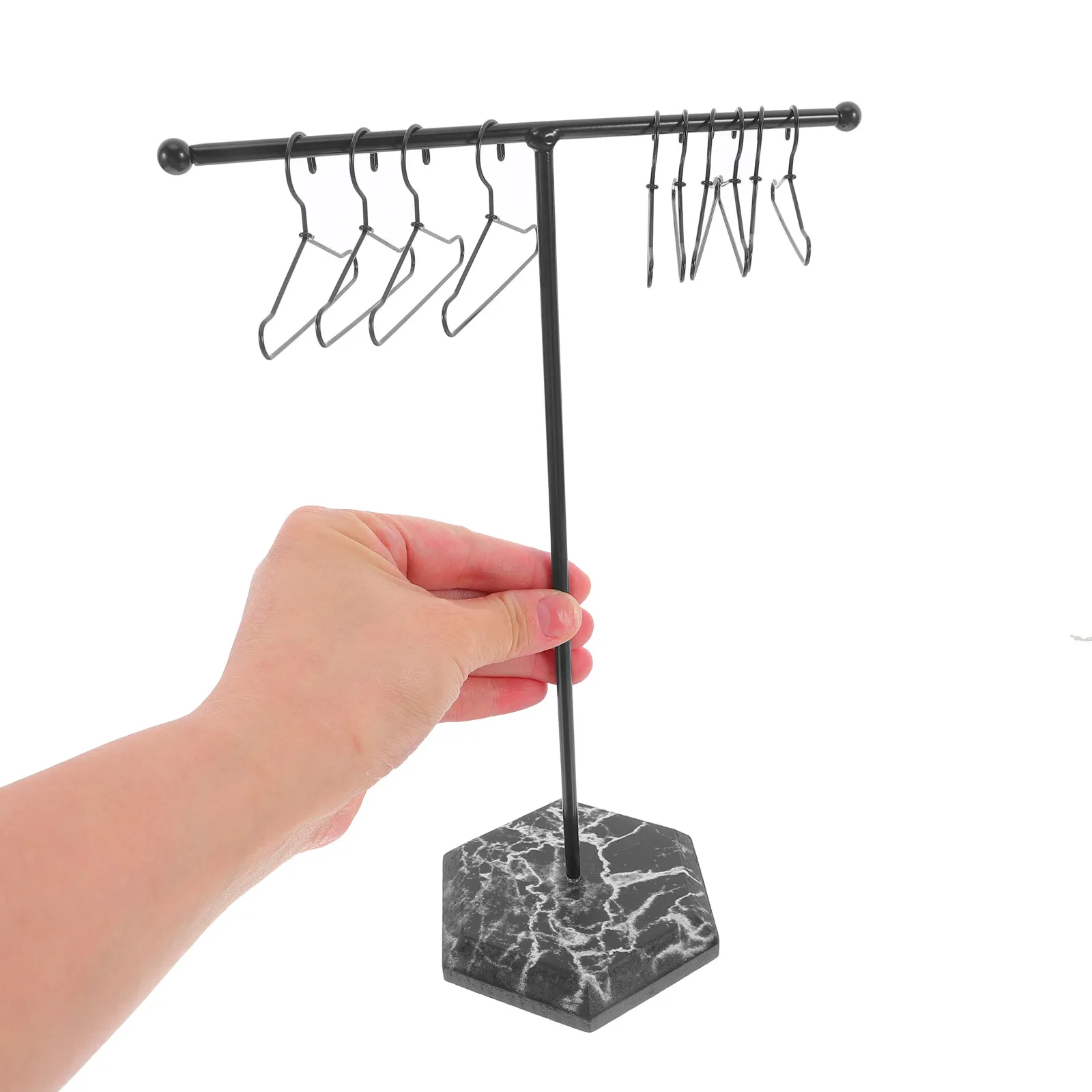 

1Set Mini Clothes Hanger Rack Sturdy Materials Keeps Outfits Neat and Accessible Enhancing Play Experience Dollhouse Accessories