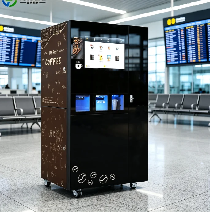 Large Screen Floor Standing Coffee Vending Machine Public Place Coffee Vending Machine