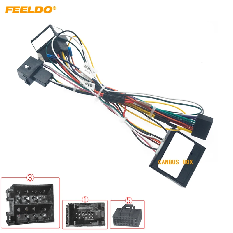 FEELDO 16pin Car Android Stereo Wiring Harness For Citroen C-QUATR/C-4 Low Trim Level (10~18) Low Trim With CANbus #HQ6225