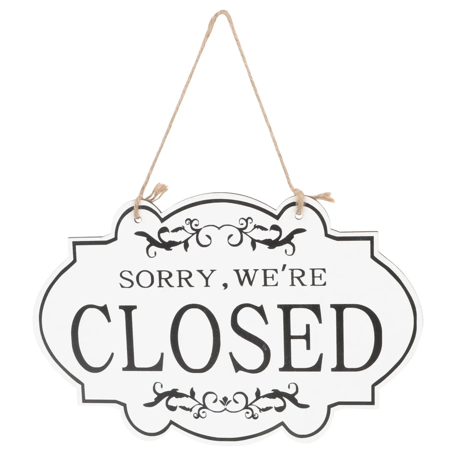 Wooden Double-Sided Open Closed Door Sign for Shop Store Business Status Indicator, Retro Hanging Doorplate