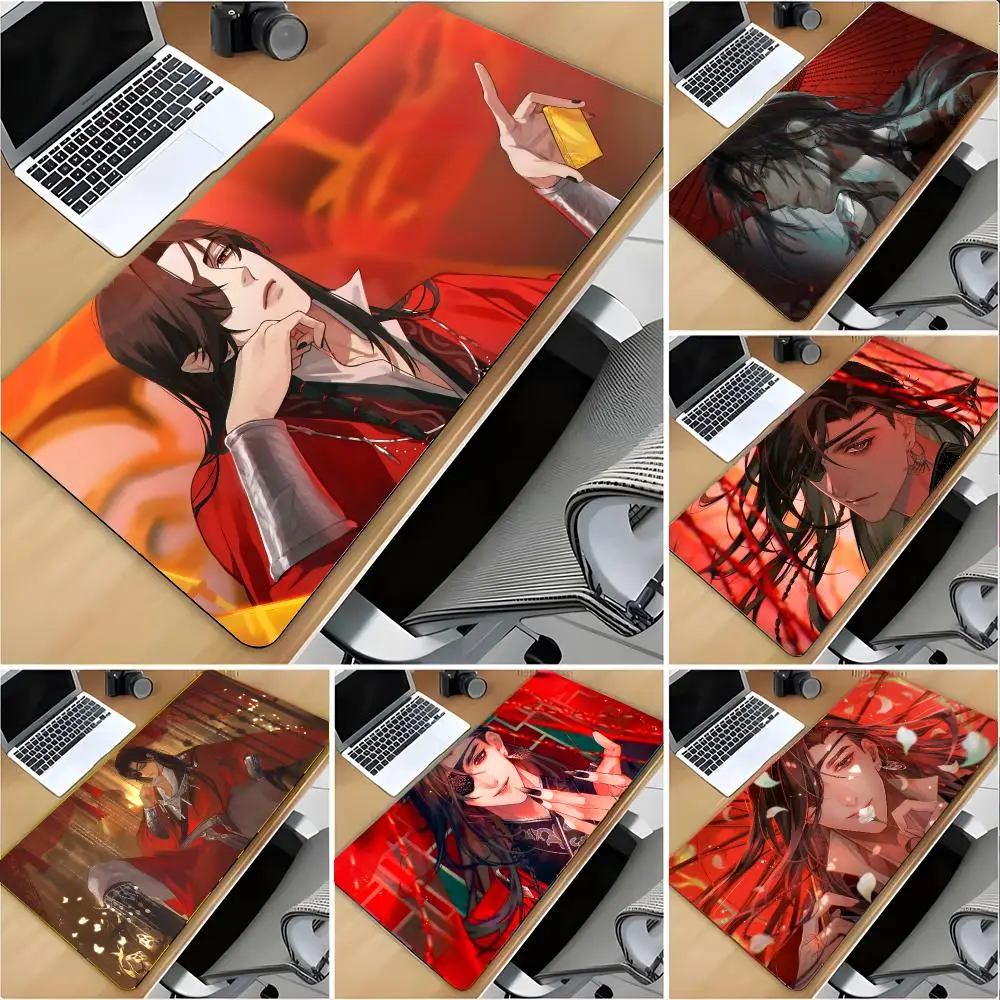 H-Hua Cheng Heaven Officials Blessing Mouse Pad Large Mouse Pad Desk Mat Non‑Slip Gaming Board Game Mat with Stitched Edges
