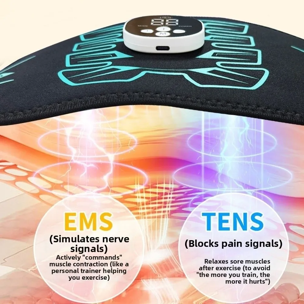 Body Massager EMS Abdominal Toning Belt Smart USB Recharge Muscle Toner Trainer Portable Wireless EMS Muscle Stimulator Workout