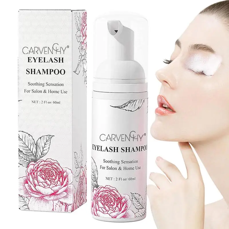 

Eyelash Shampoo 60ml Eyelid Foaming Cleanser Remover Professional & Self Use Lash Cleaner Natural Eyelash Extension Shampoo For