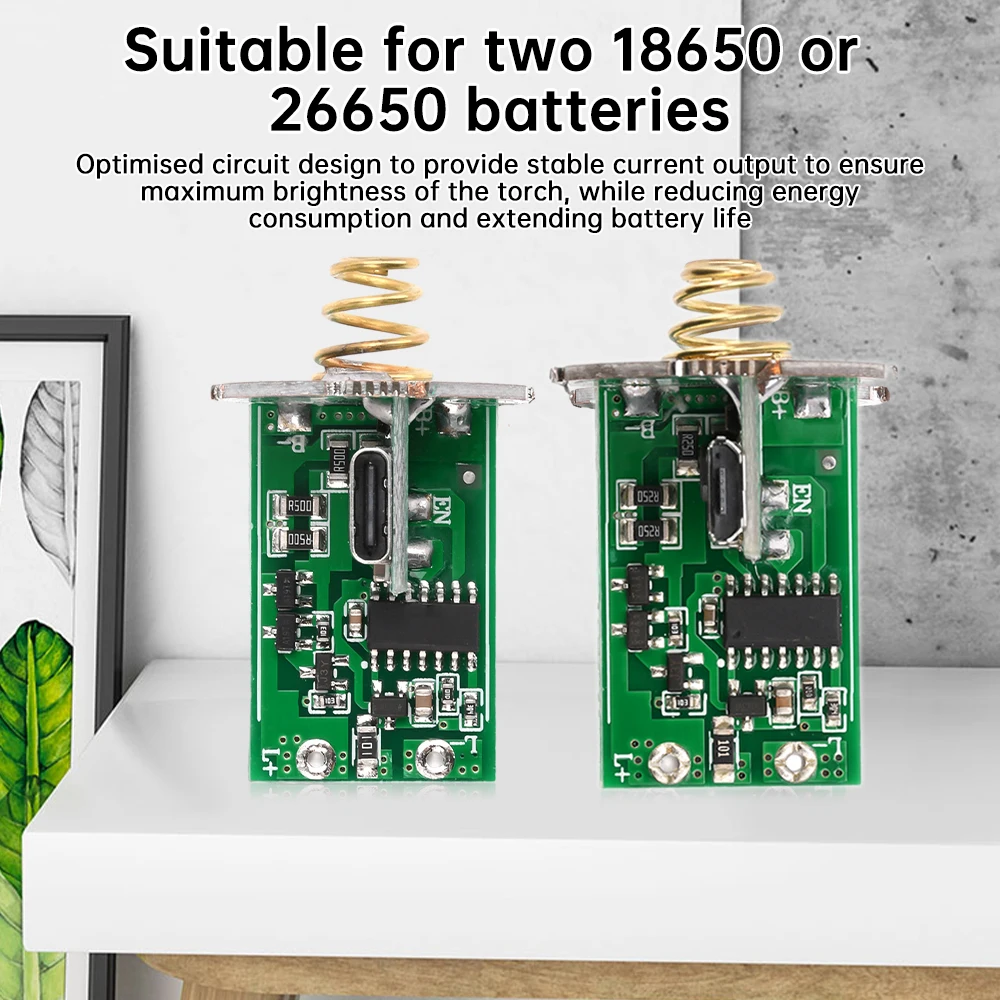 Micro USB Type-C 6-8.4V Dual Lithium Driver Board For 2* 18650 or 26650 Batteries For DIY Flashlight Accessories Center Switch