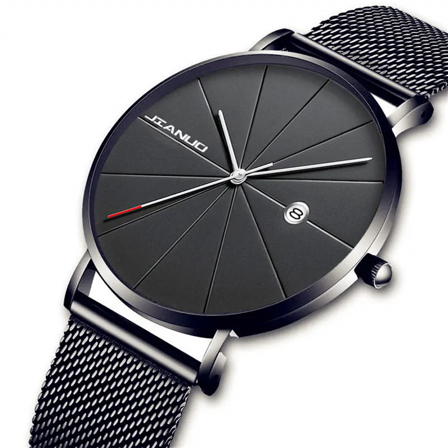 Hot Fashion Ultra-Thin Men's Watches, Men's Calendar Watches, Luxurious Men's Mesh Watches, Simple Casual Watches