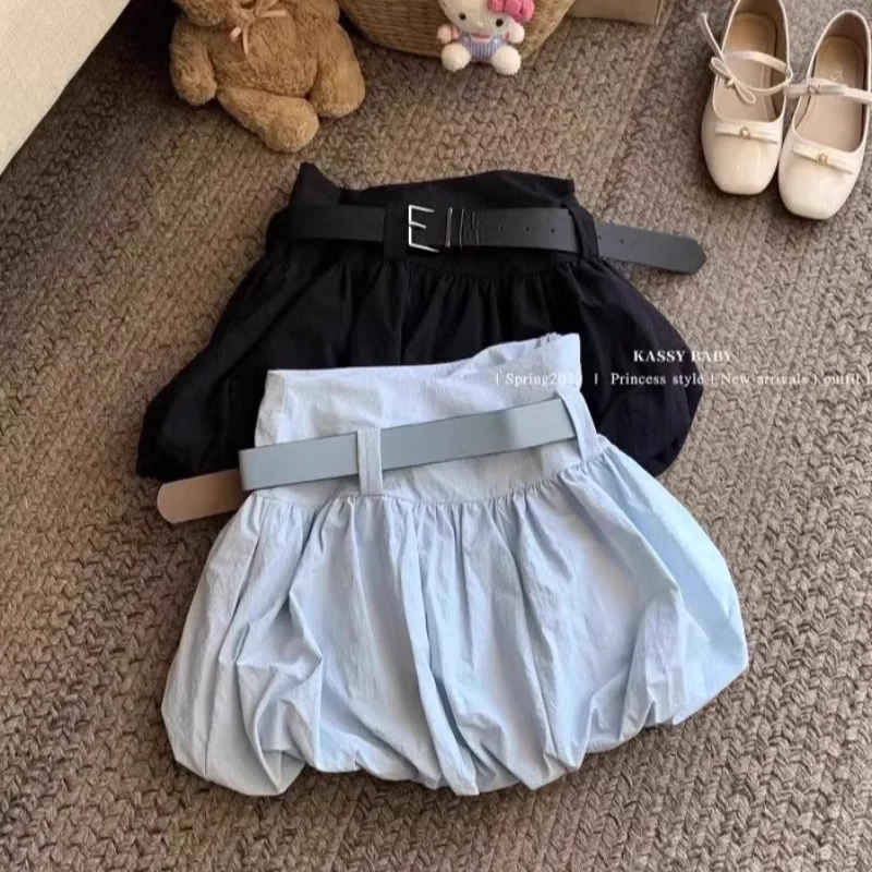 

Vintage Korean Retro High Street Low Waist Mini Bud Skirt Streetwear Fashion Short Skirt with Belt