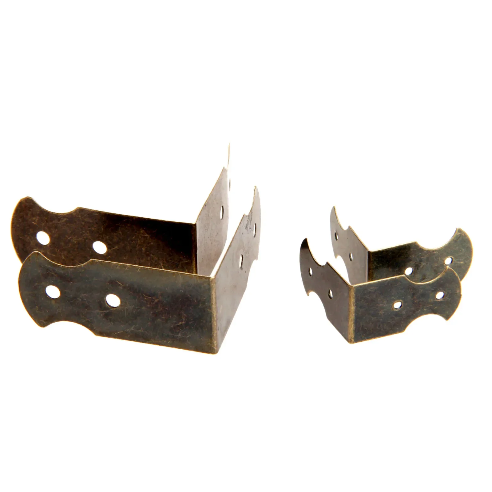 4/8pcs Decorative Corner Protectors Retro Luggage Box Corners Iron Brackets Furniture Desk Edge Cover Antique Bronze 41mm/24mm
