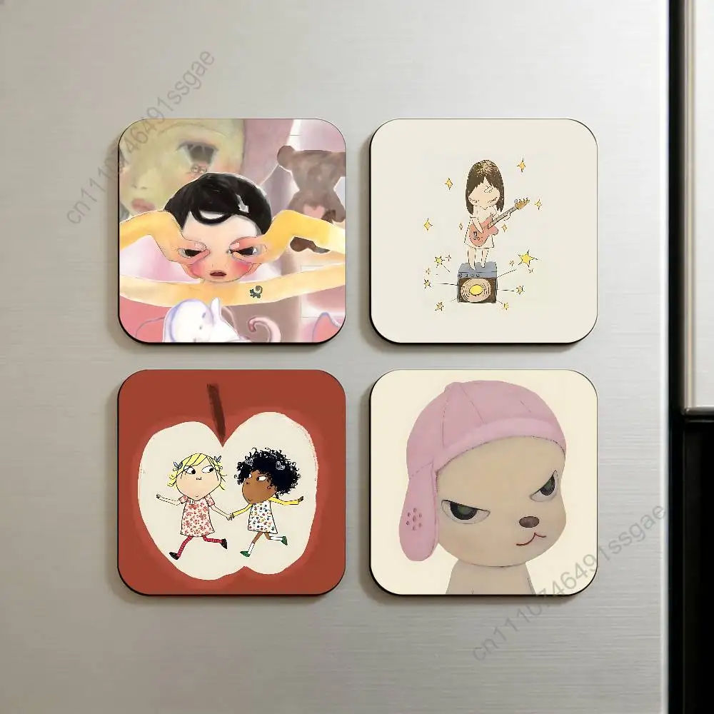 

Cute Y-Yoshitomo N-Nara Square Decorative Fridge Magnets for Home Kitchen Office Whiteboard & Locker