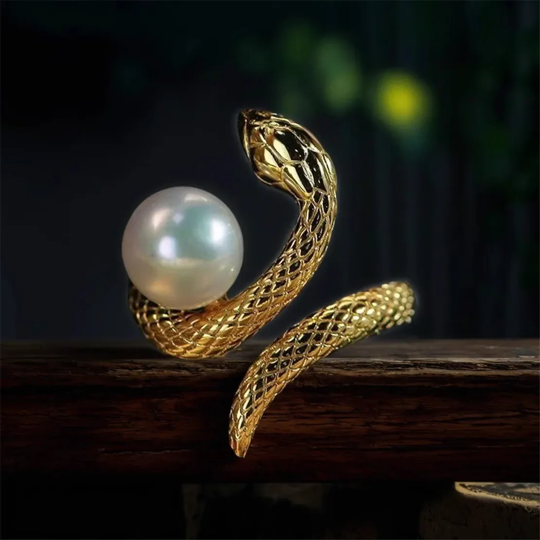 925 Stamped Alloy Gold-Plating Adjustable Pearl Ring Holder DIY Jewelry Findings, Craft Supplies for Handmade Rings No Pearl