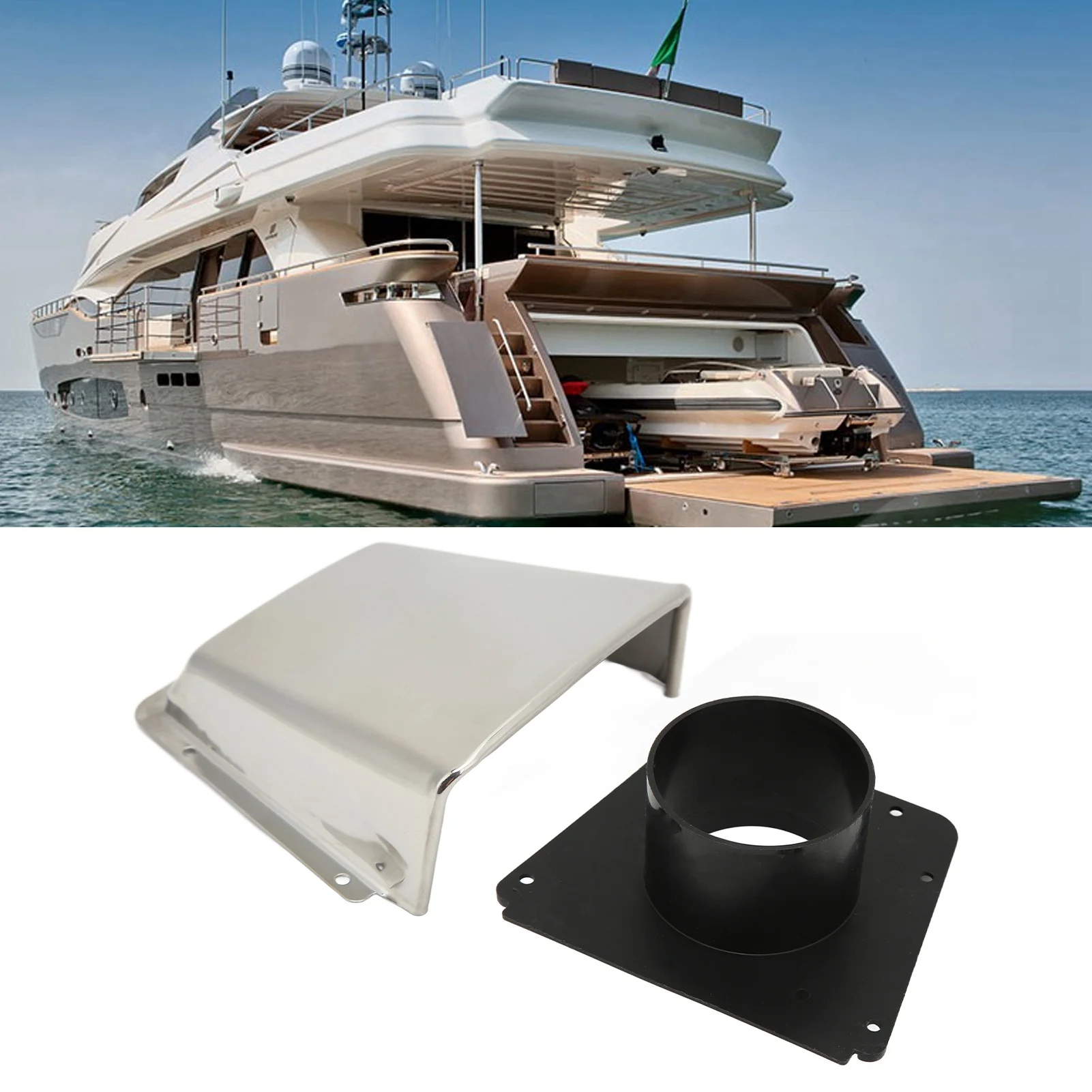 Marine Vent Cover 304 Stainless Steel With Nylon Base Moisture Proof For Boats Yachts Accessory